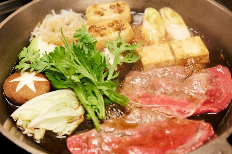 Delicious welcoming sukiyaki from a traditional restaurant